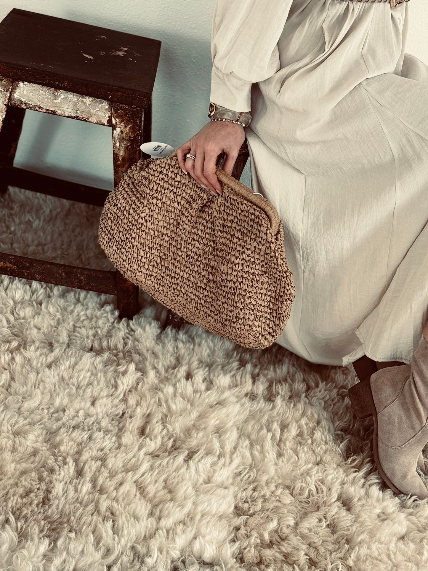 Pochette tissée nature