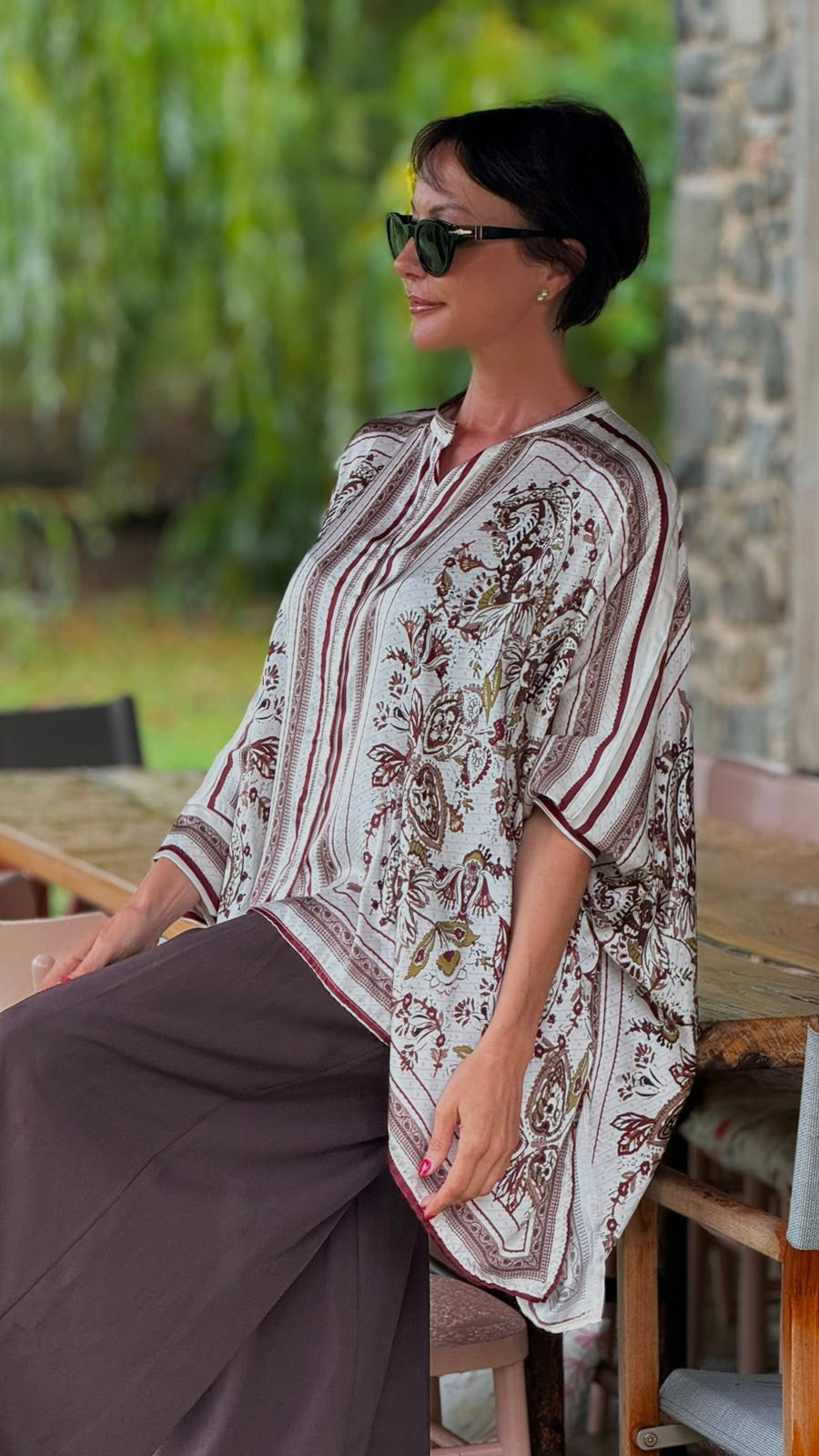 Blouse cape Stella printed