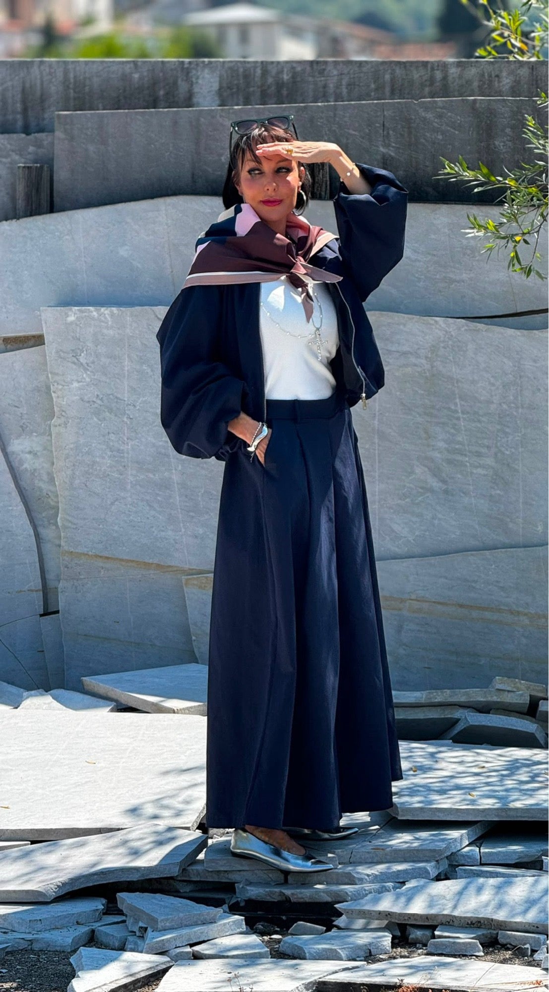 Jacket Lucca incl scarf navy