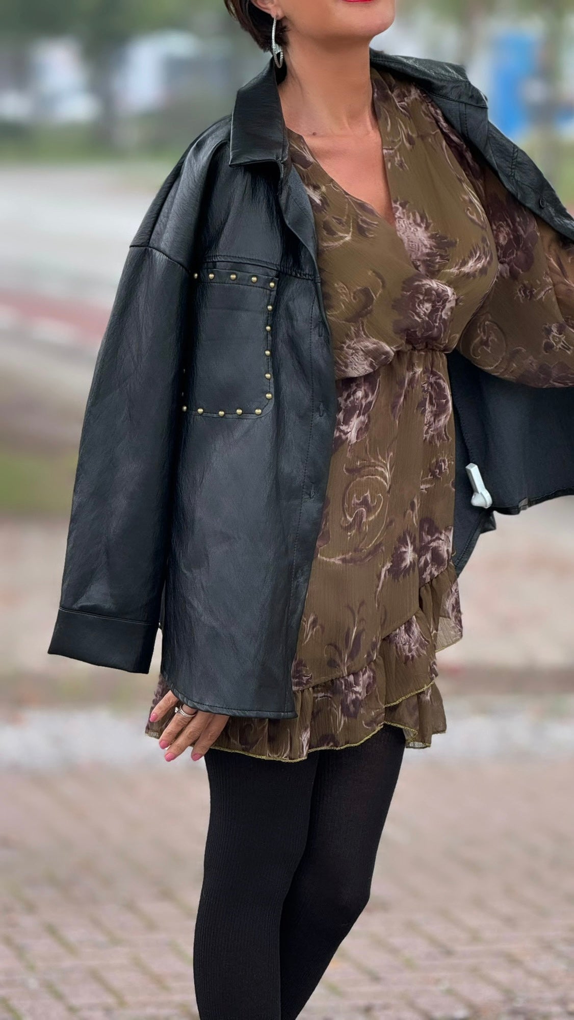 Veste Allegra cloutée noire