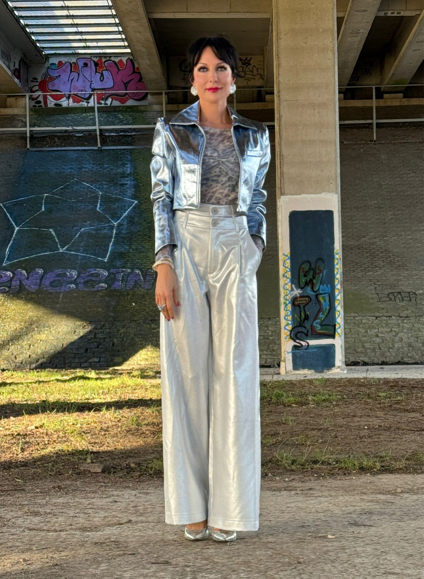 Jacket metallic blue