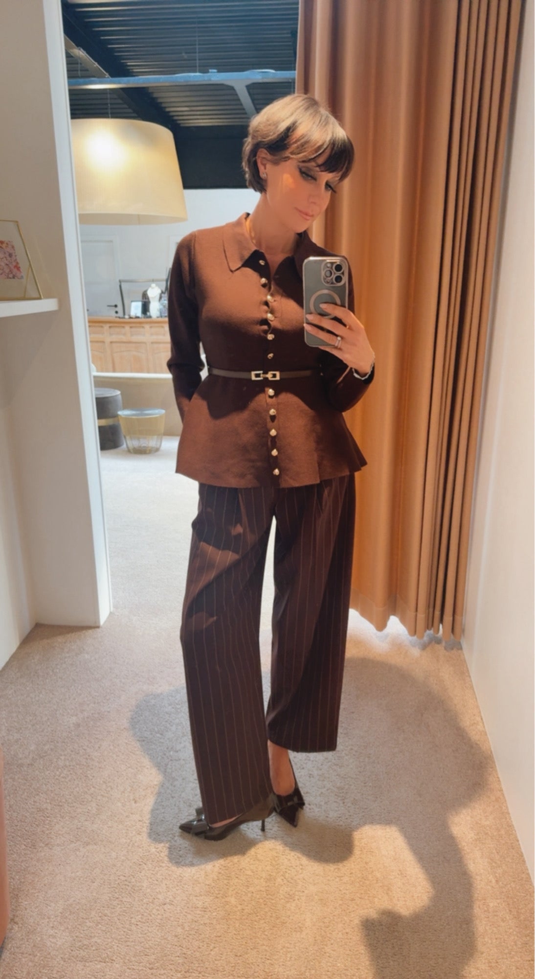 Pants Eveline striped choco