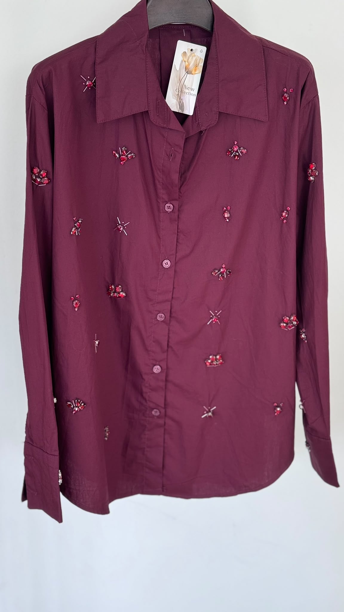 Blouse Carlotta strass burgundy