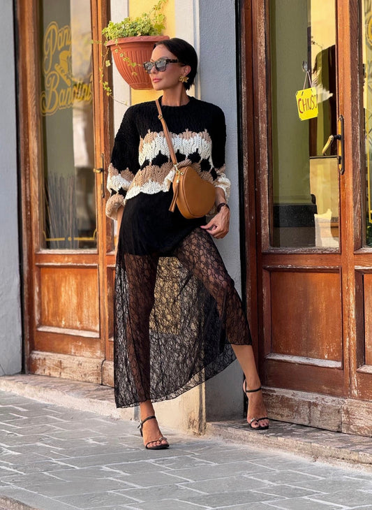 Pull Dahlia black ombre