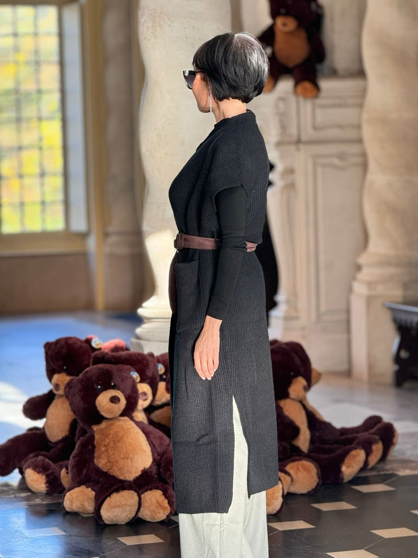 Gilet Liz + belt black