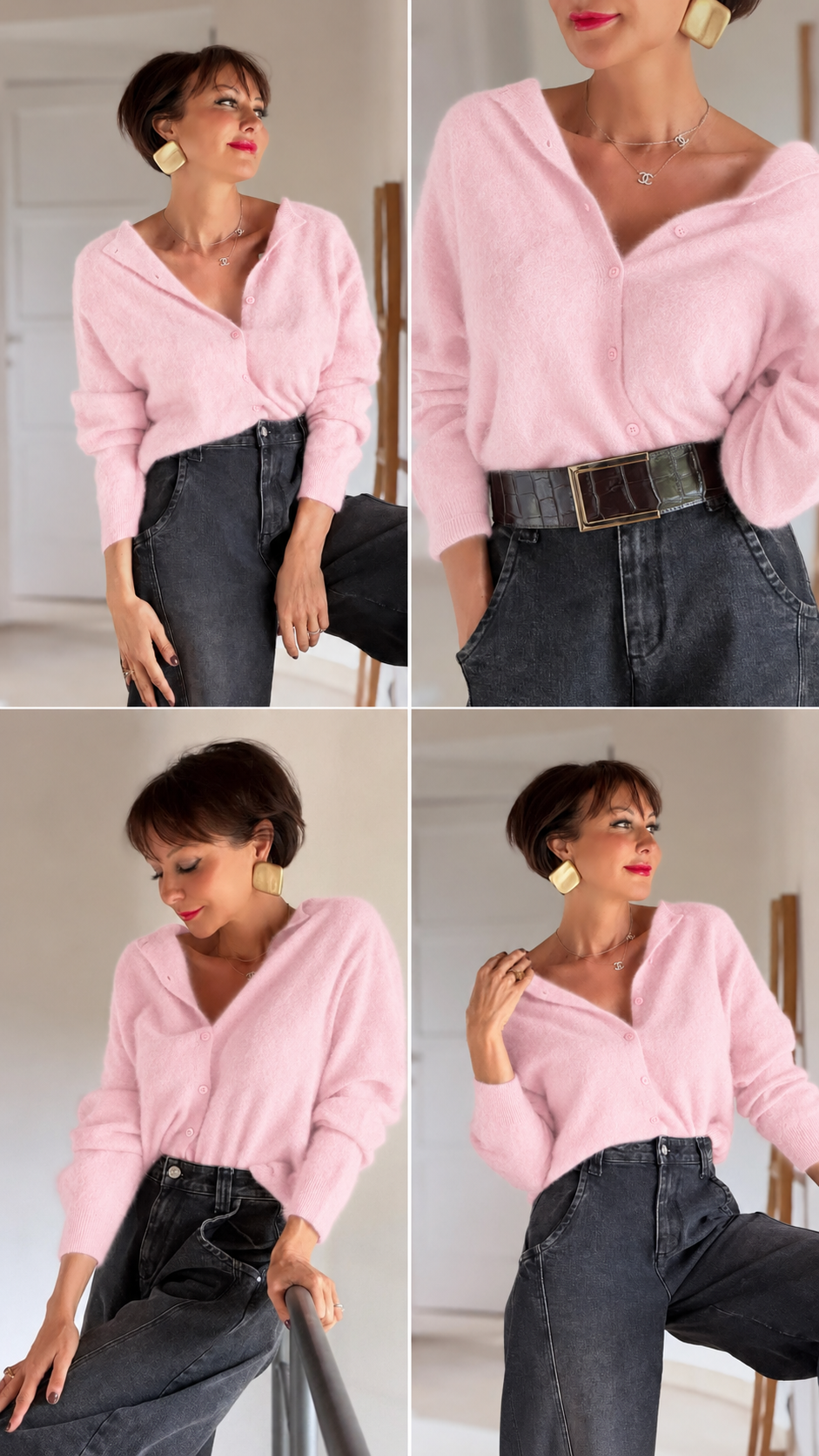 Pull cardigan Chloe baby pink