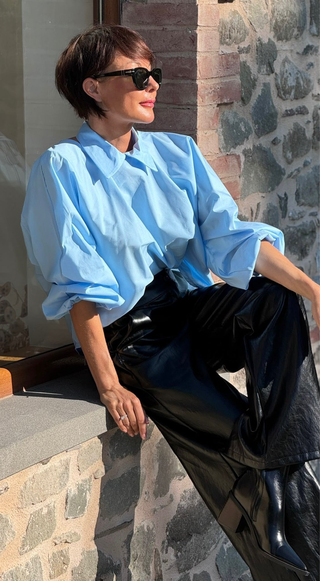 Blouse Vero collar blue