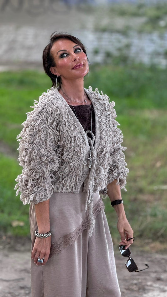Cardigan Donna taupe