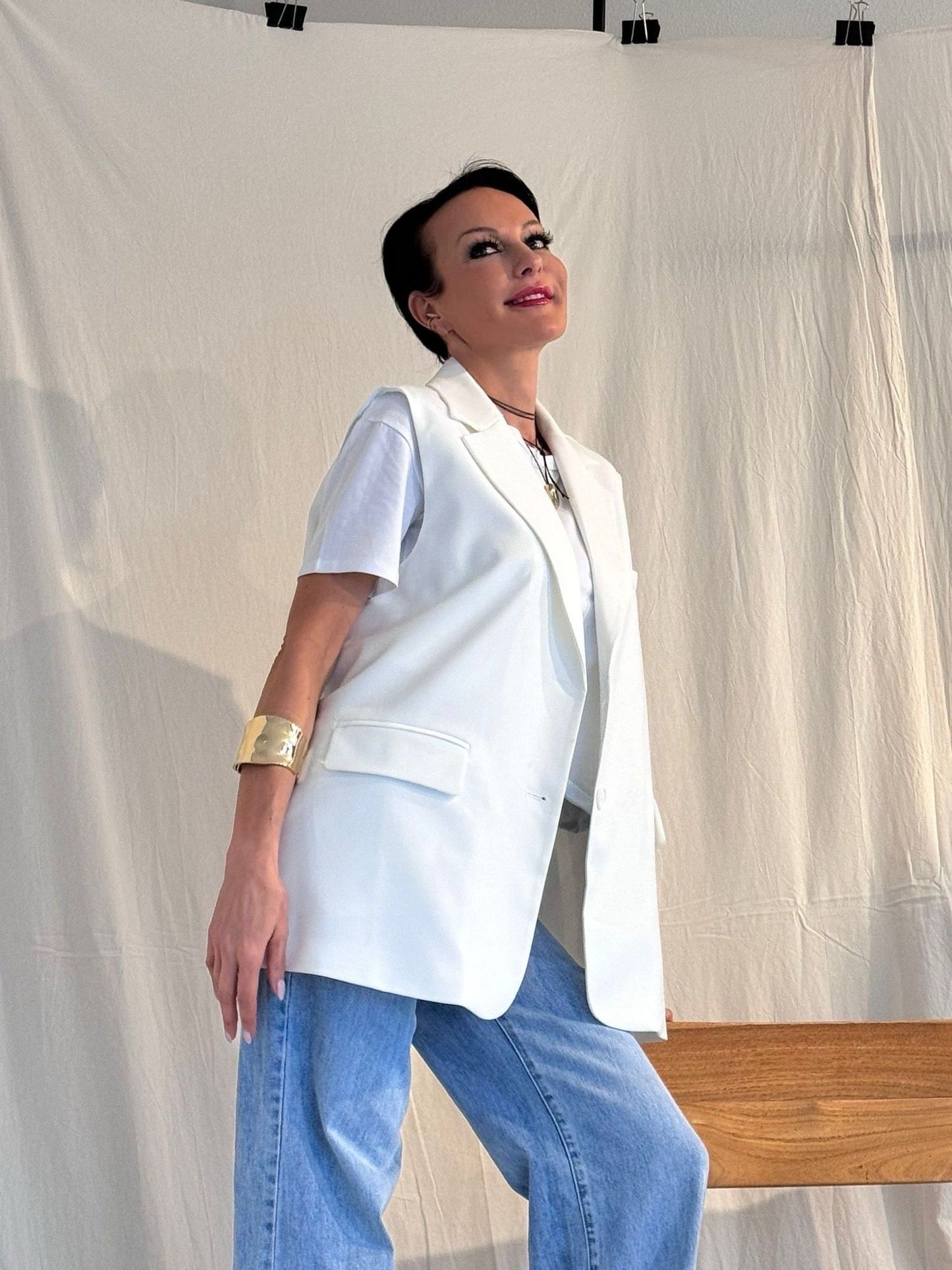 Jacket Estelle no arms white