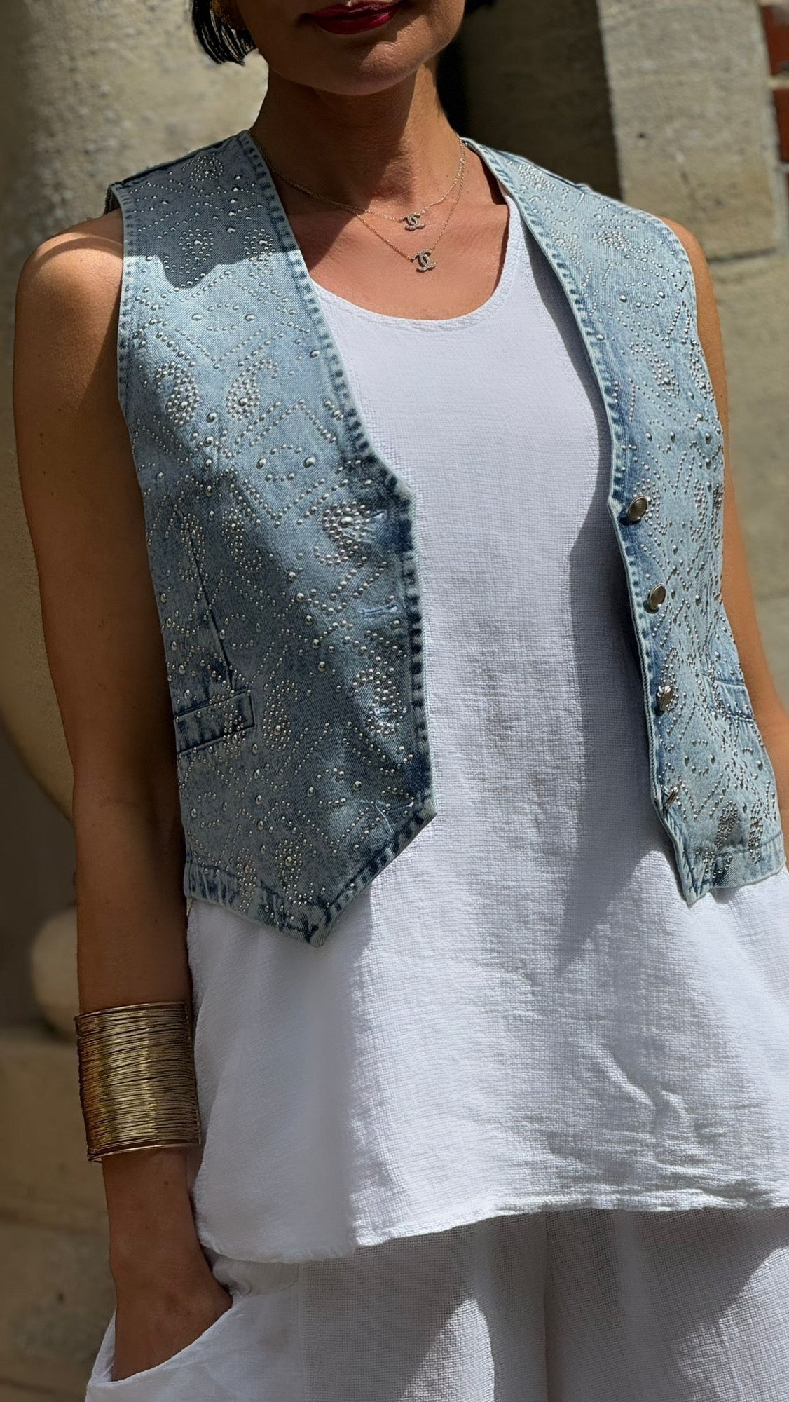 Top linen Sarah white