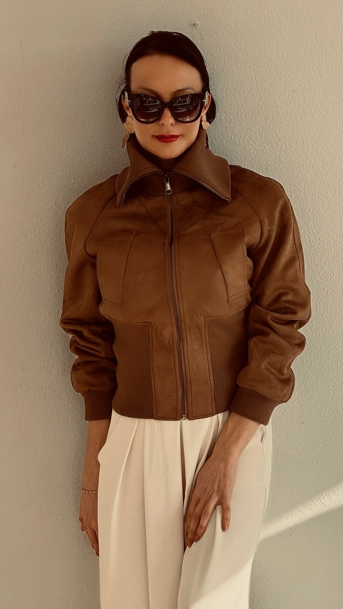 Bomber Virginie daim