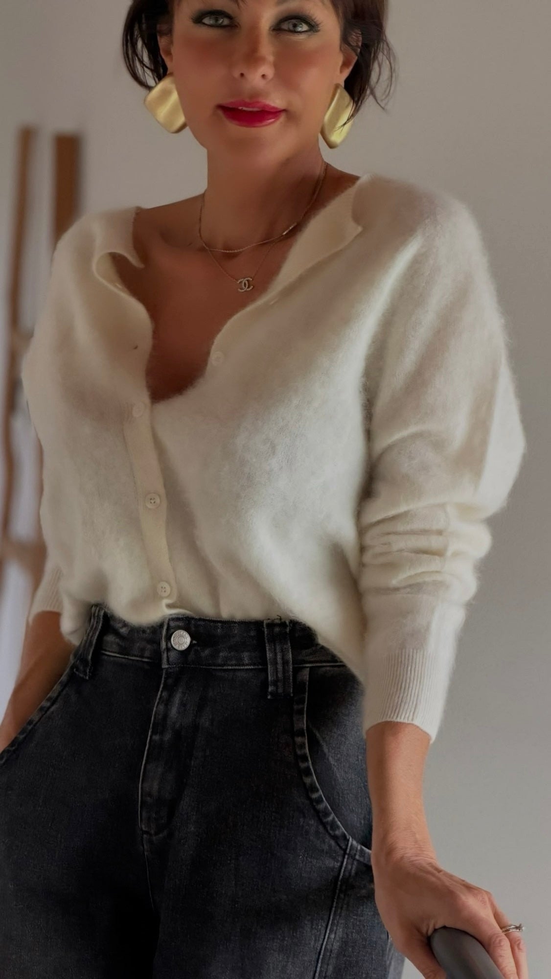 Pull cardigan Chloe cream