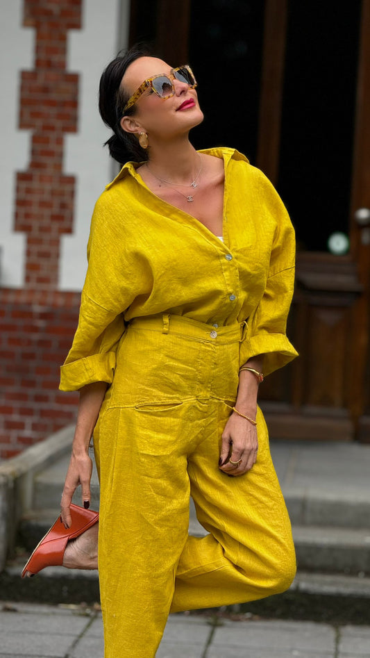 Blouse cuba linen yellow