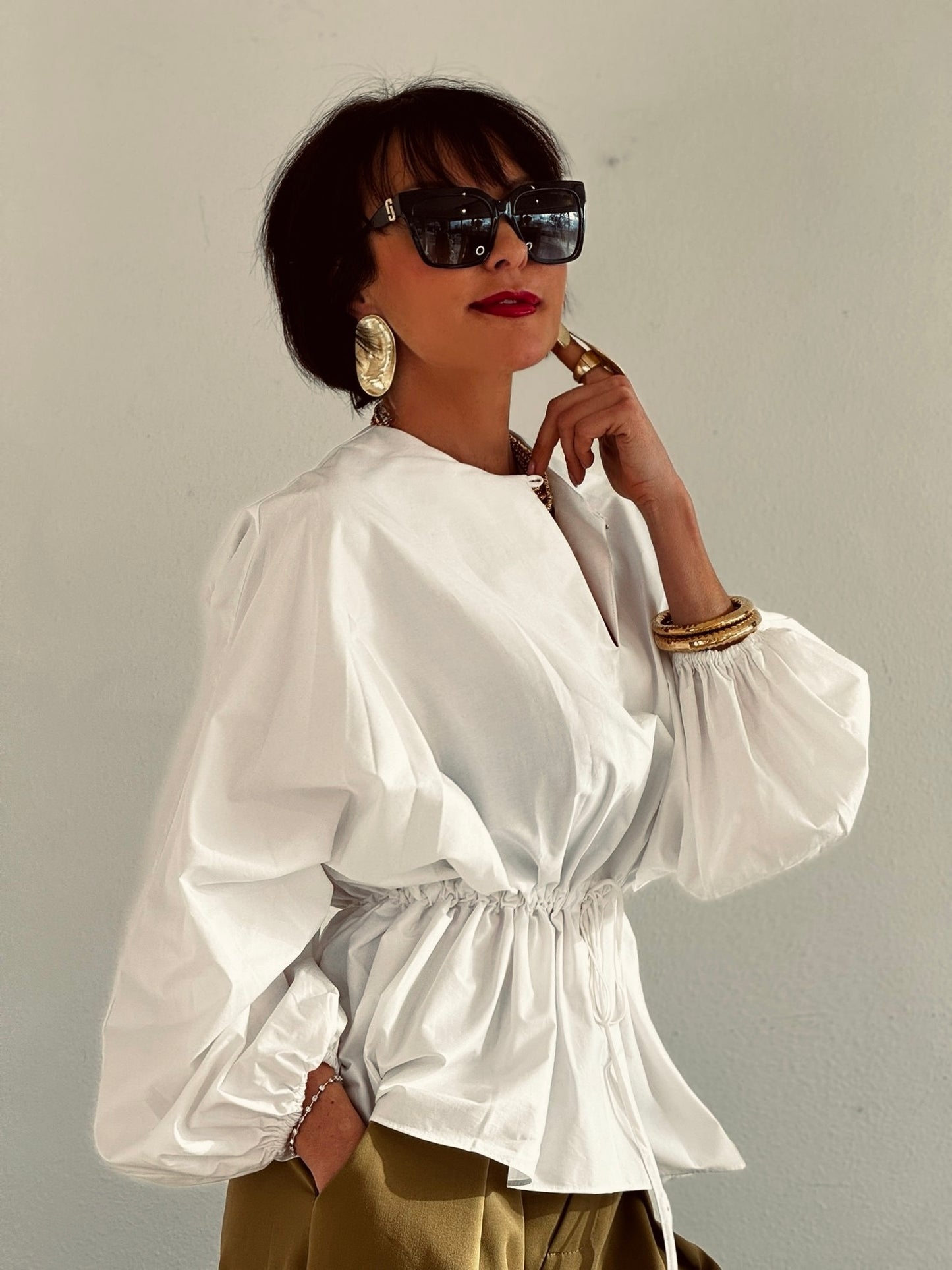 Blouse Winona white tunnel