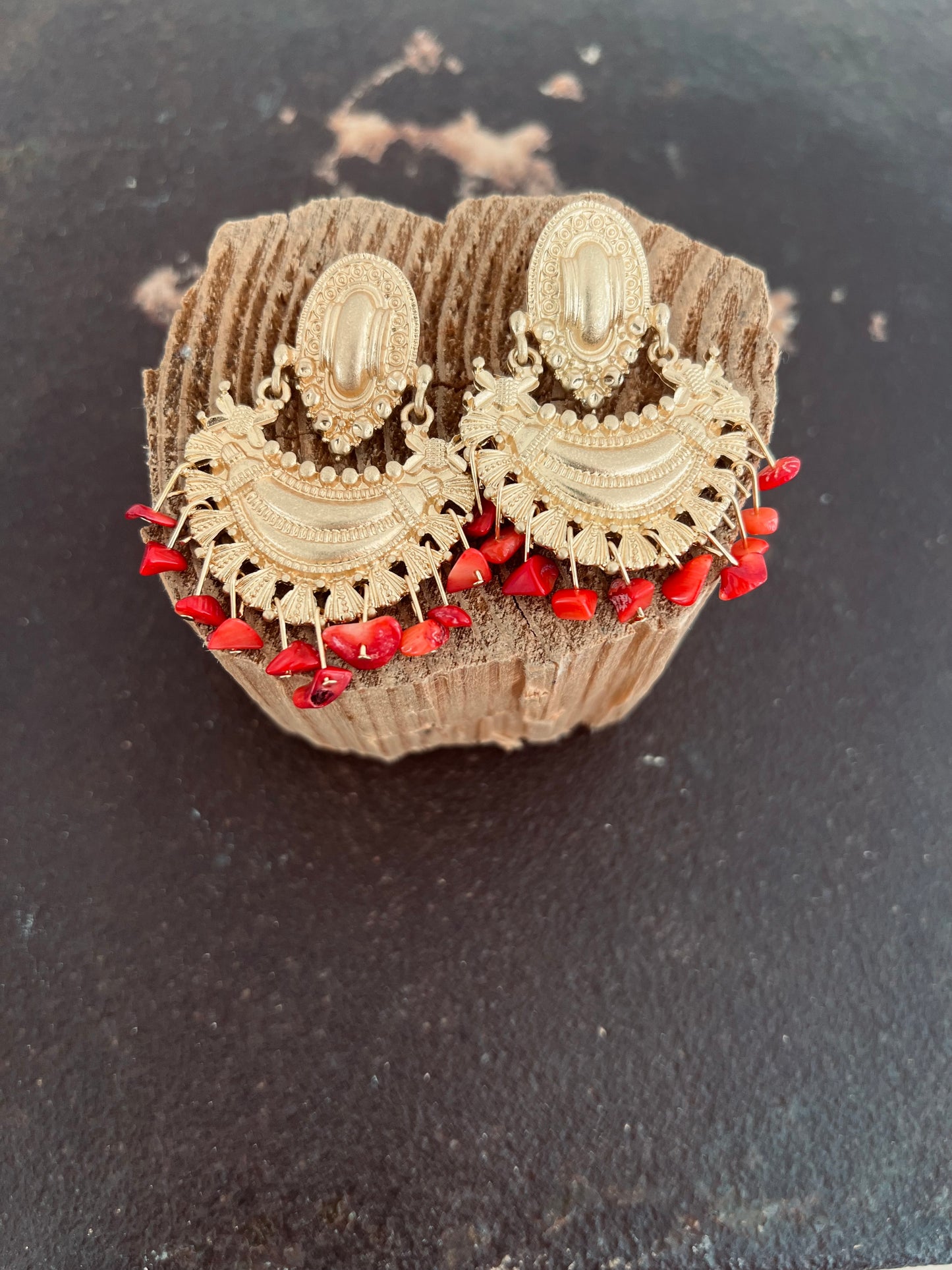 Earrings Ruby medal