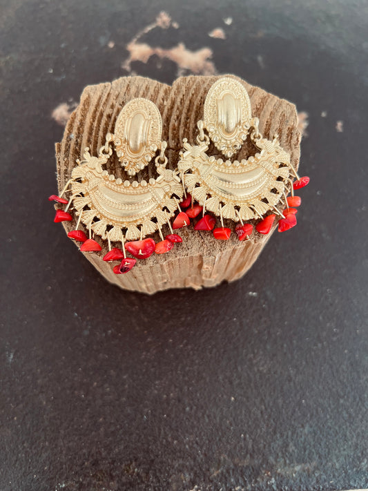 Earrings Ruby medal