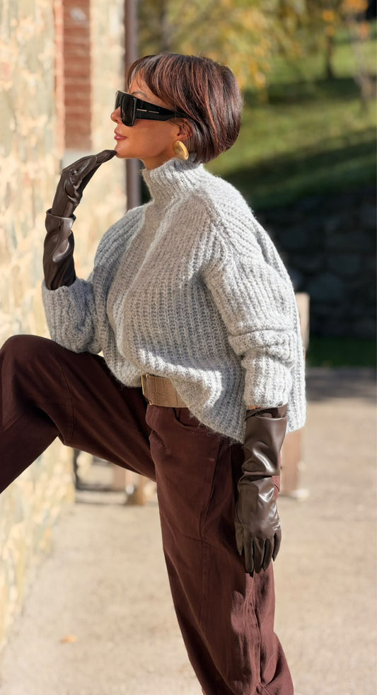 Pull Mary collar grey