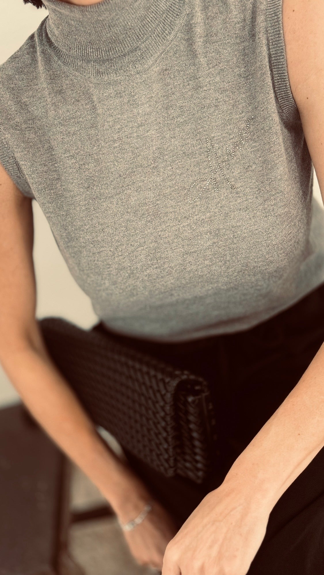 Haut Esmee gris pailleté