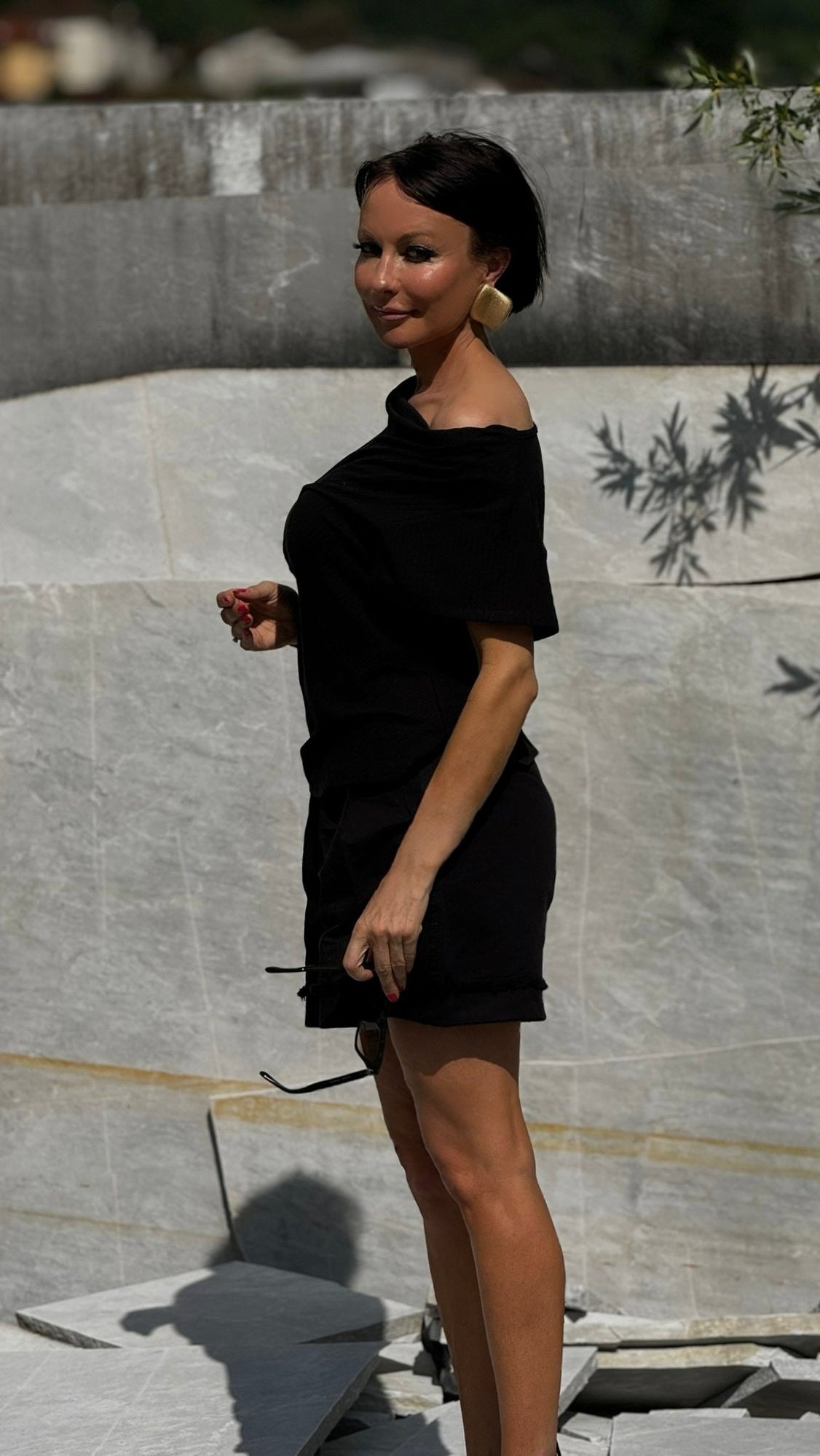 Tee claire waterfall black