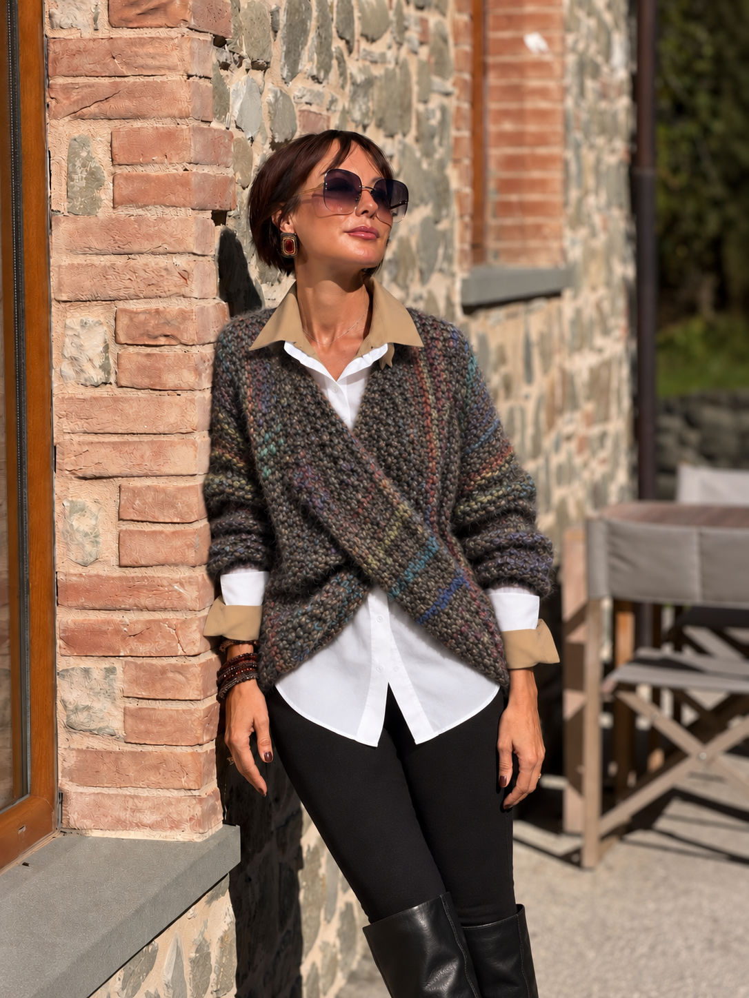Pull Deborah mixed taupe