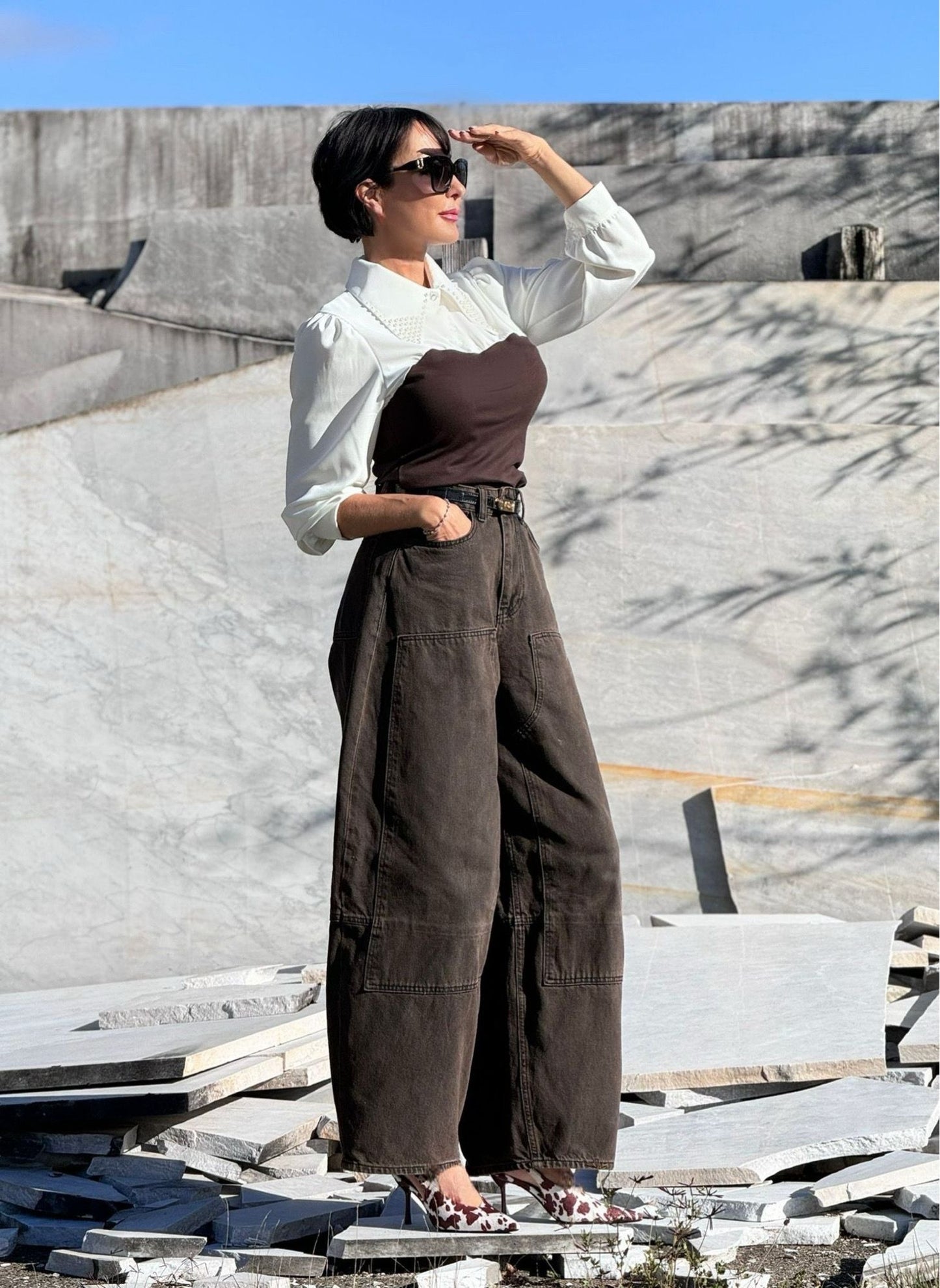 Tirer Ava blanc/brun