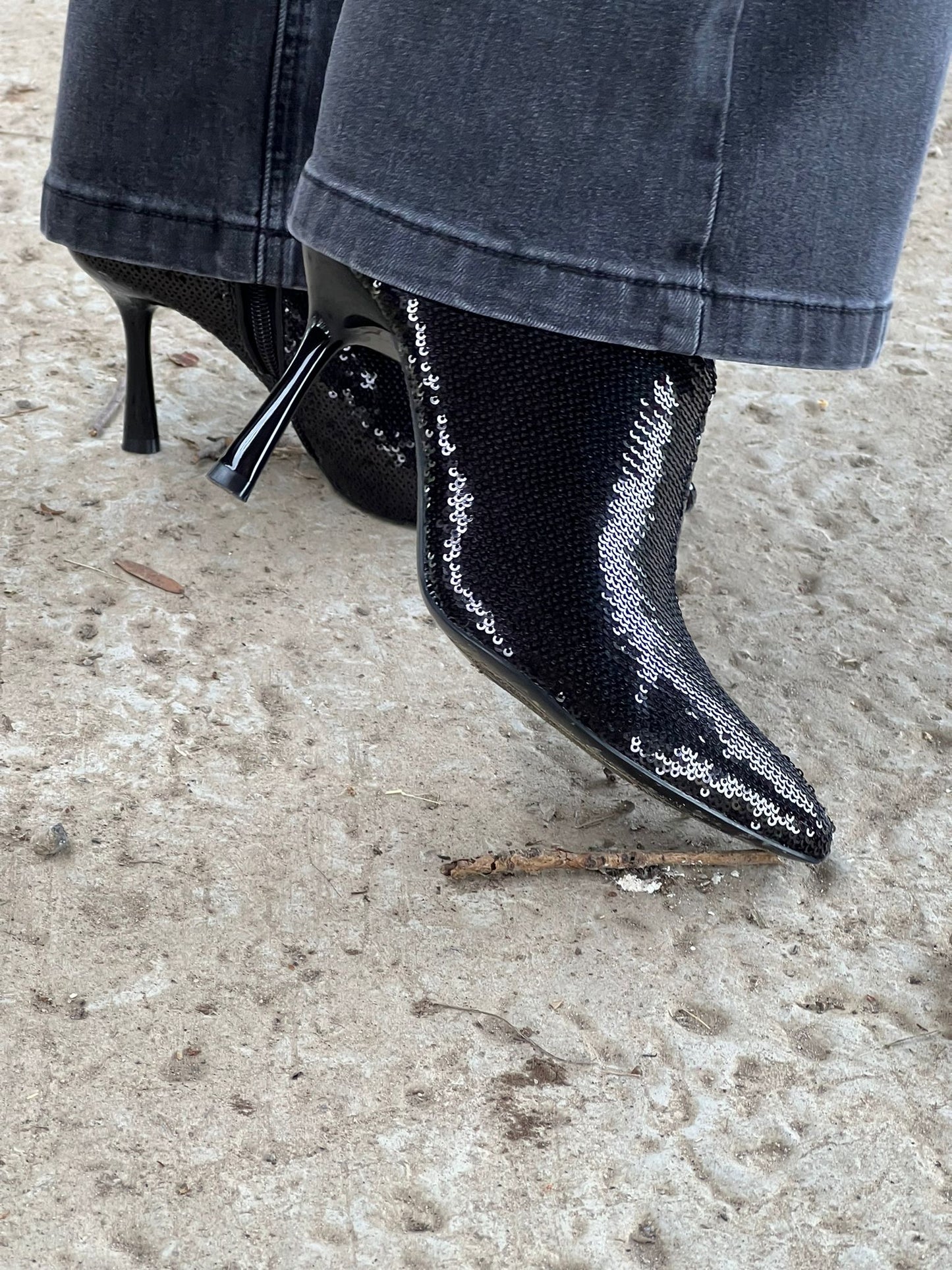 Boots sequins nero
