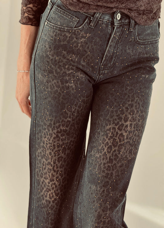 Jeans strass leo