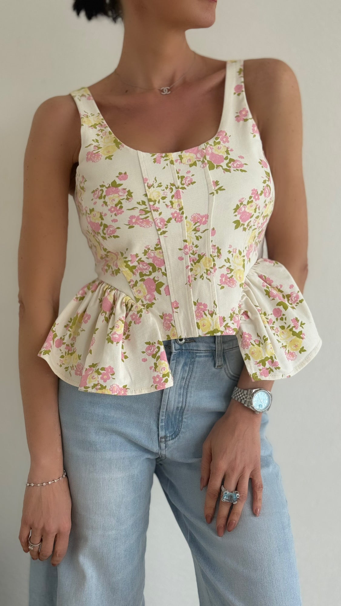 Haut bustier Justine fleuri