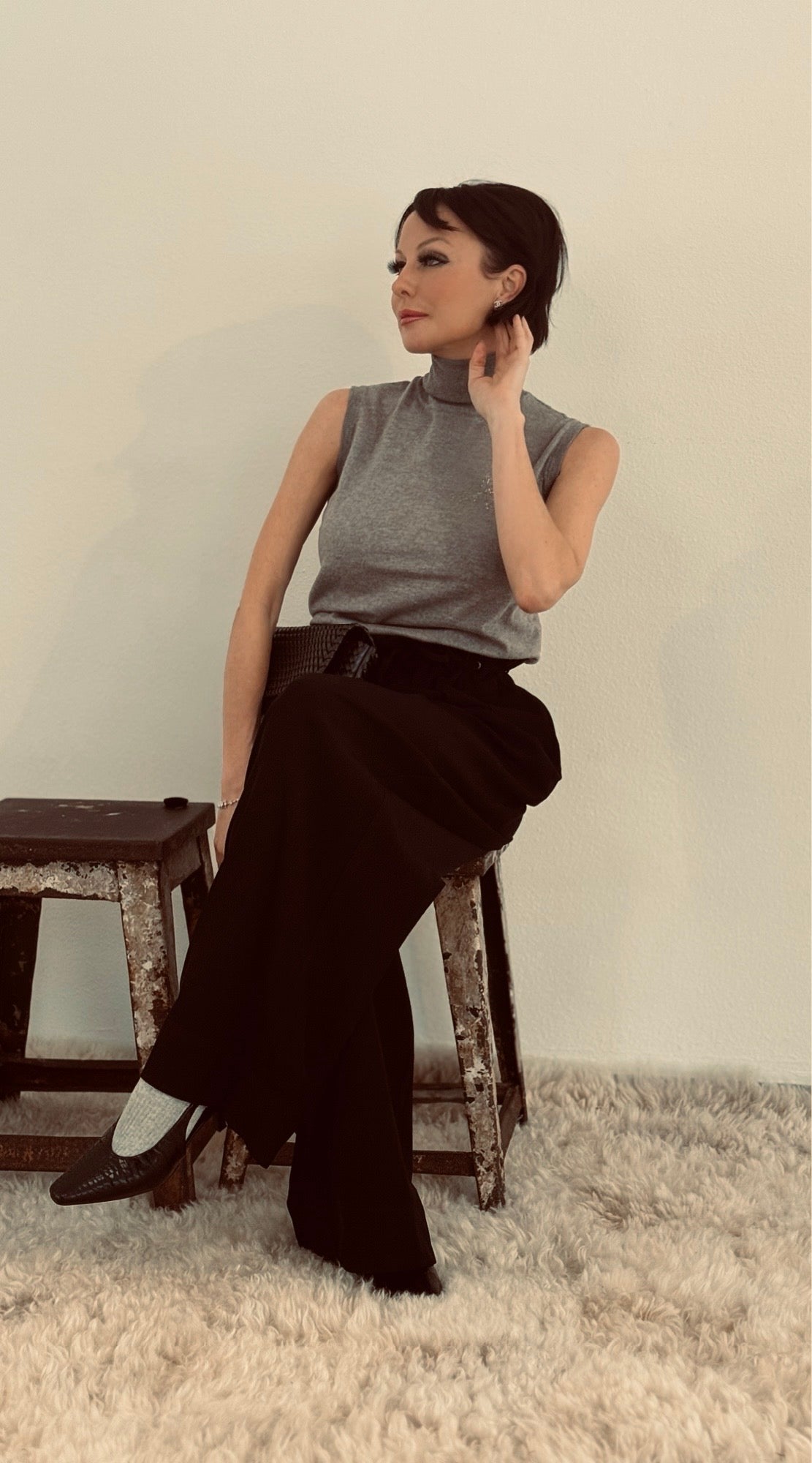 Haut Esmee gris pailleté