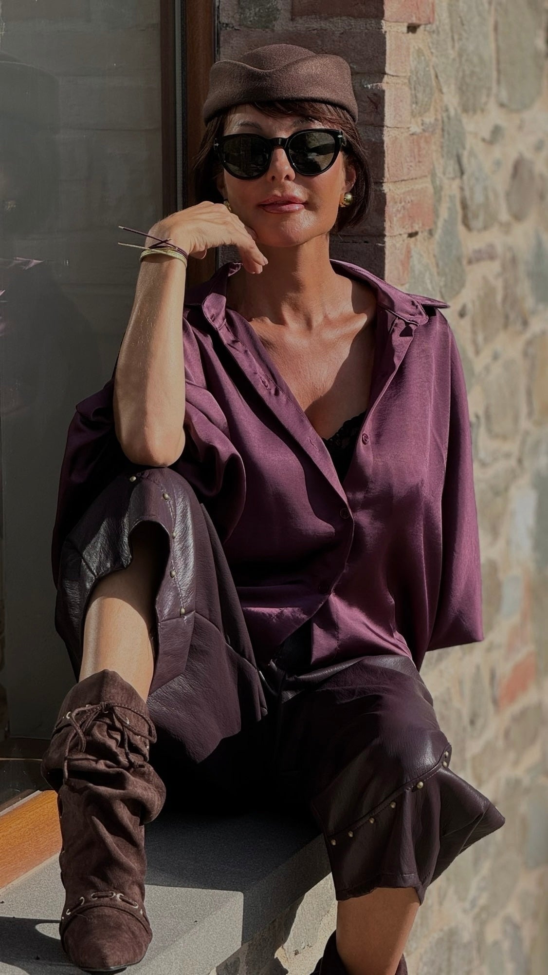 Blouse Vero aubergine