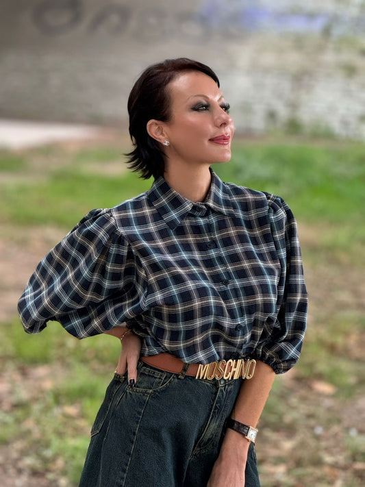 Blouse Linden tartan blue