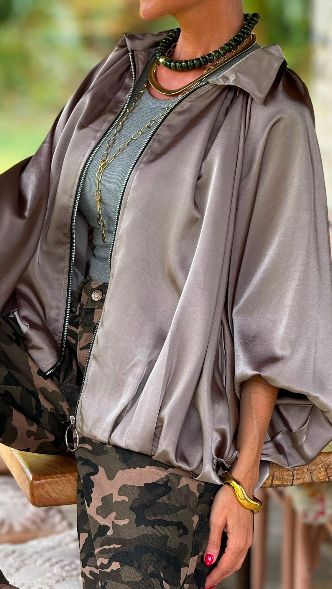 Jacket Stella satin mastik