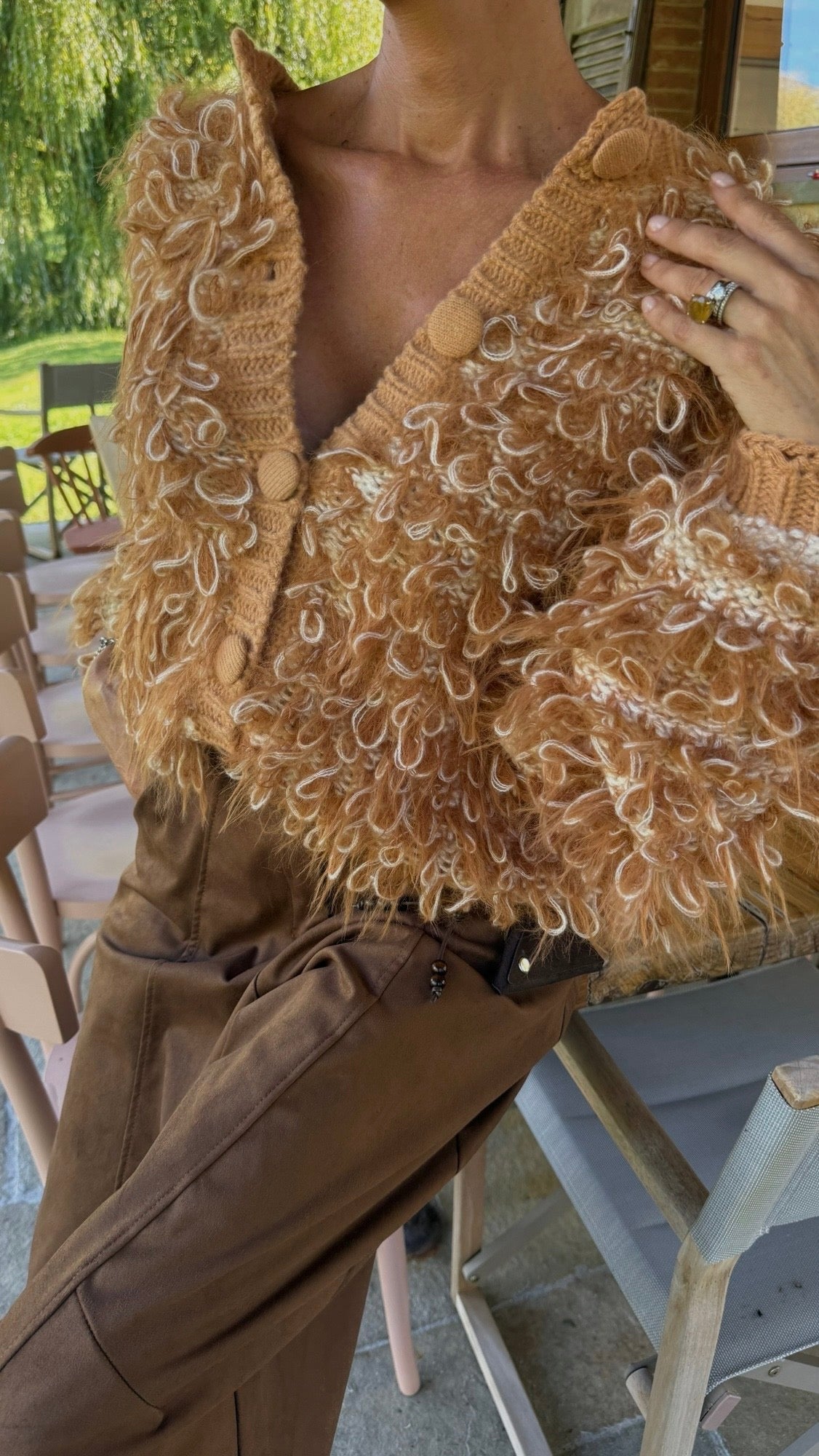 Cardigan Allegra fluffy camel