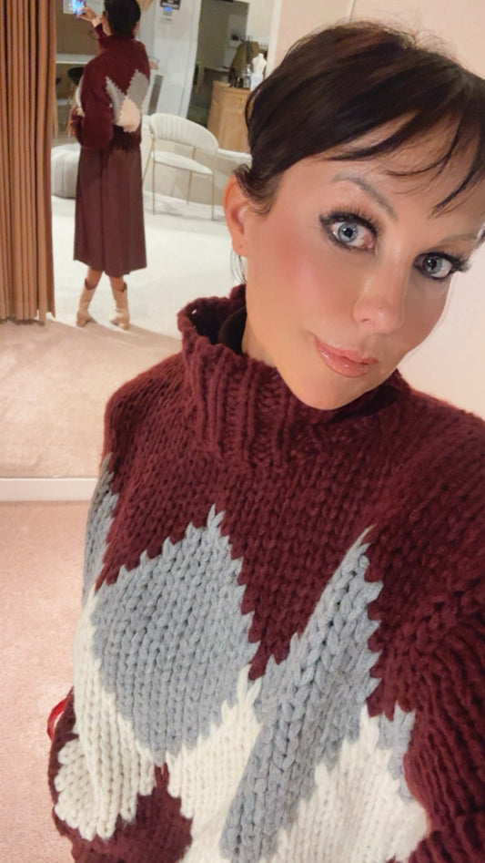 Pull Vera collar burgundy