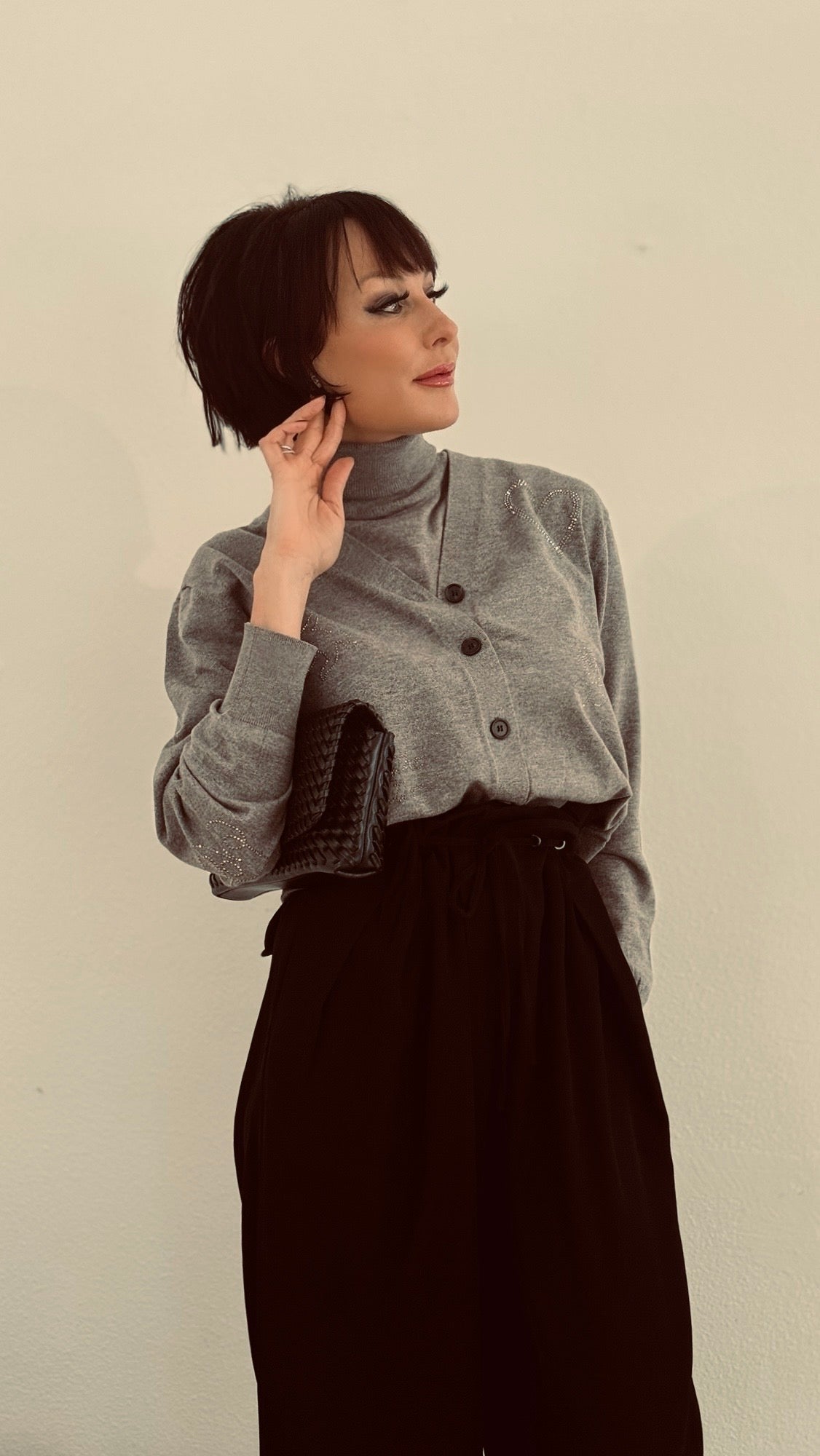 Haut Esmee gris pailleté