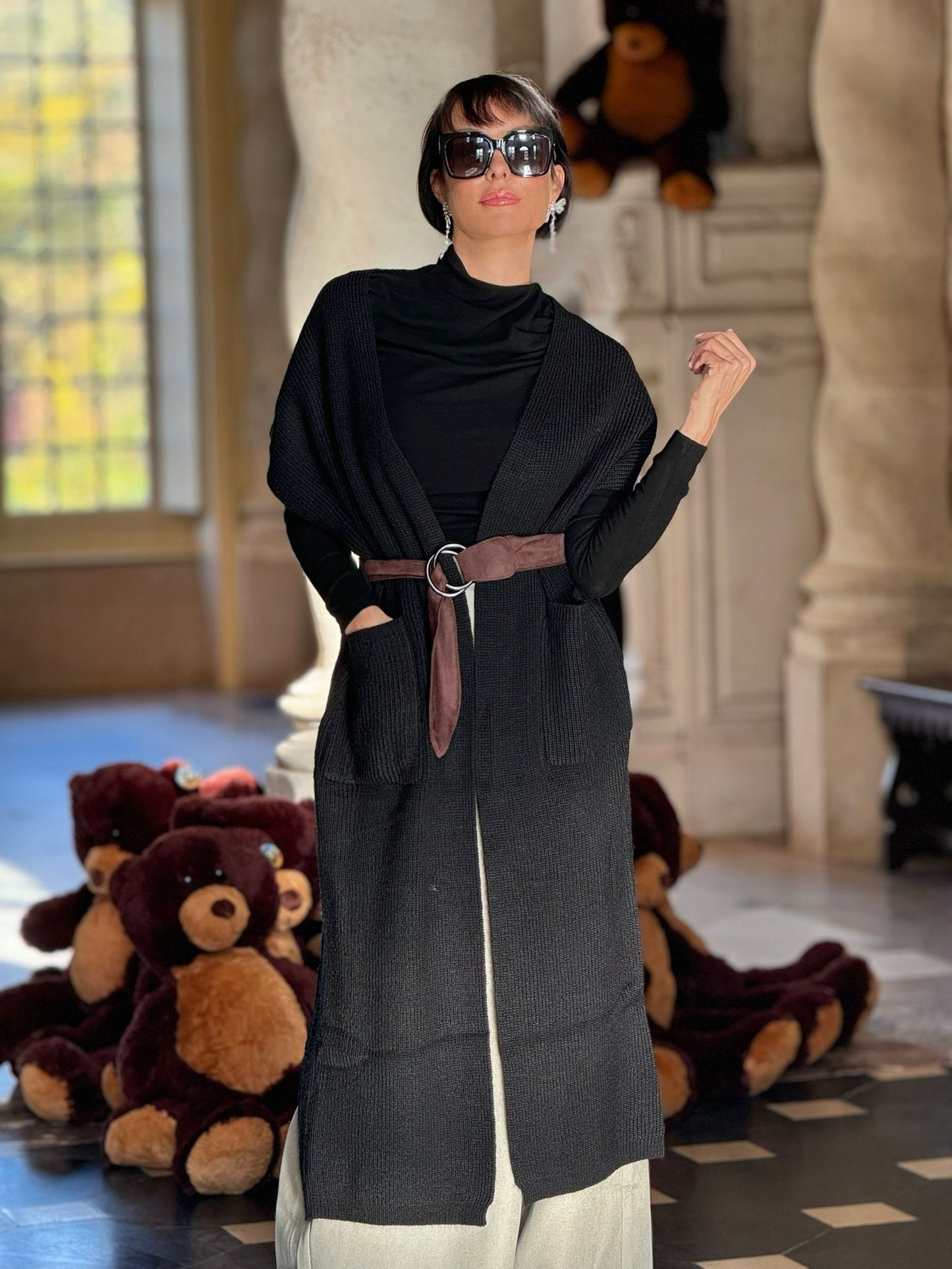 Gilet Liz + belt black