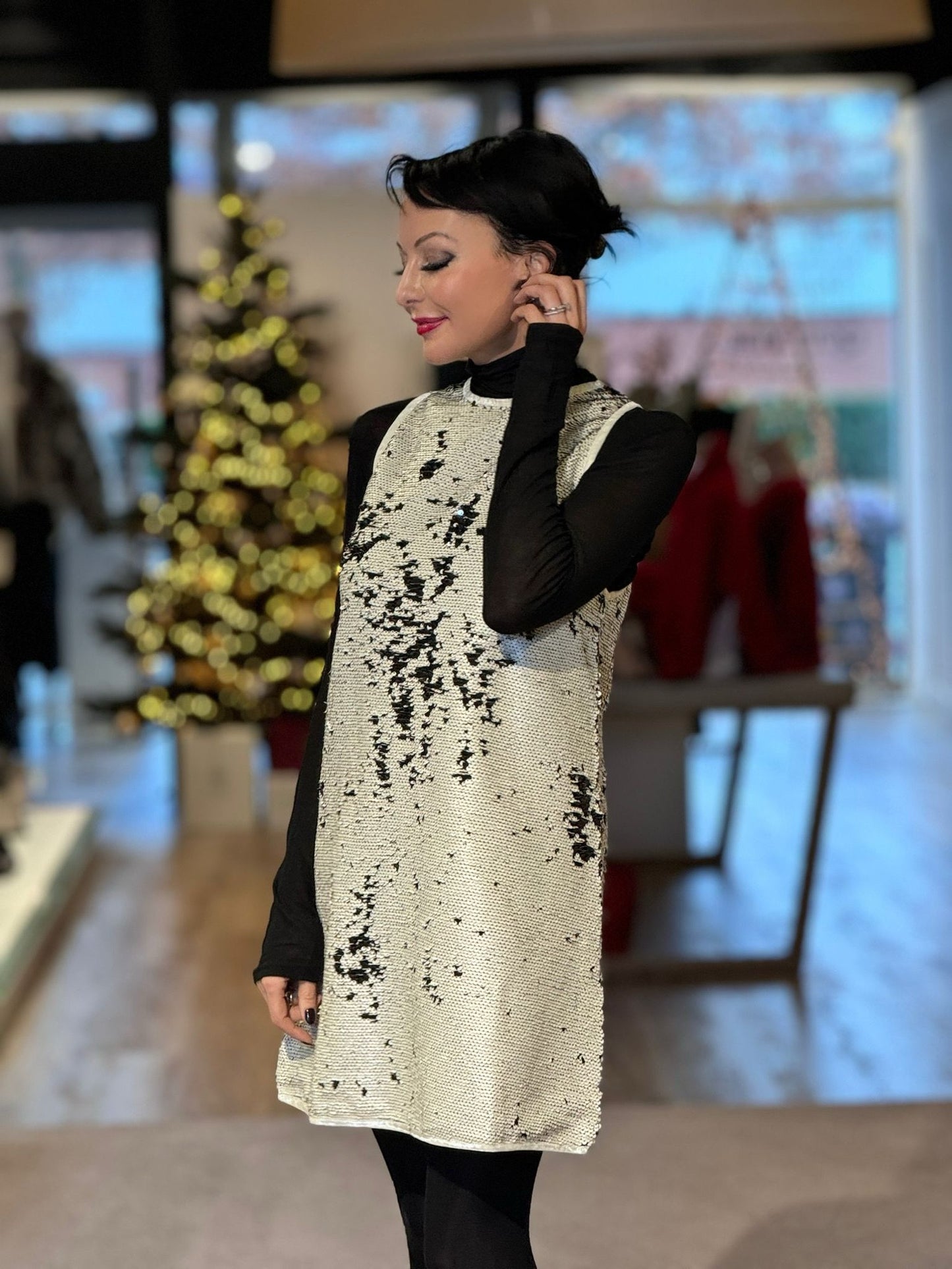 Robe Nevada paillettes crème