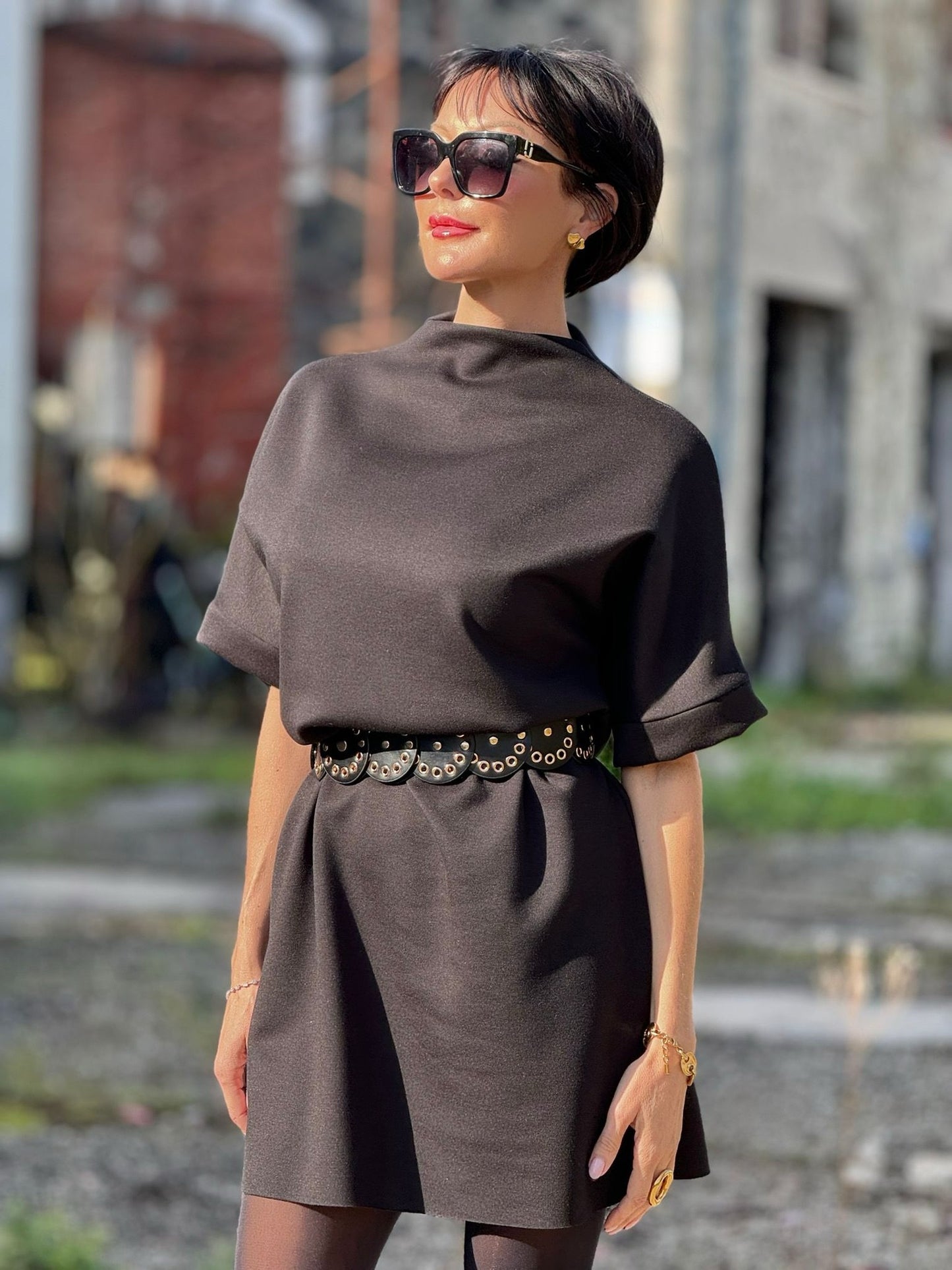 Dress Paola black + belt