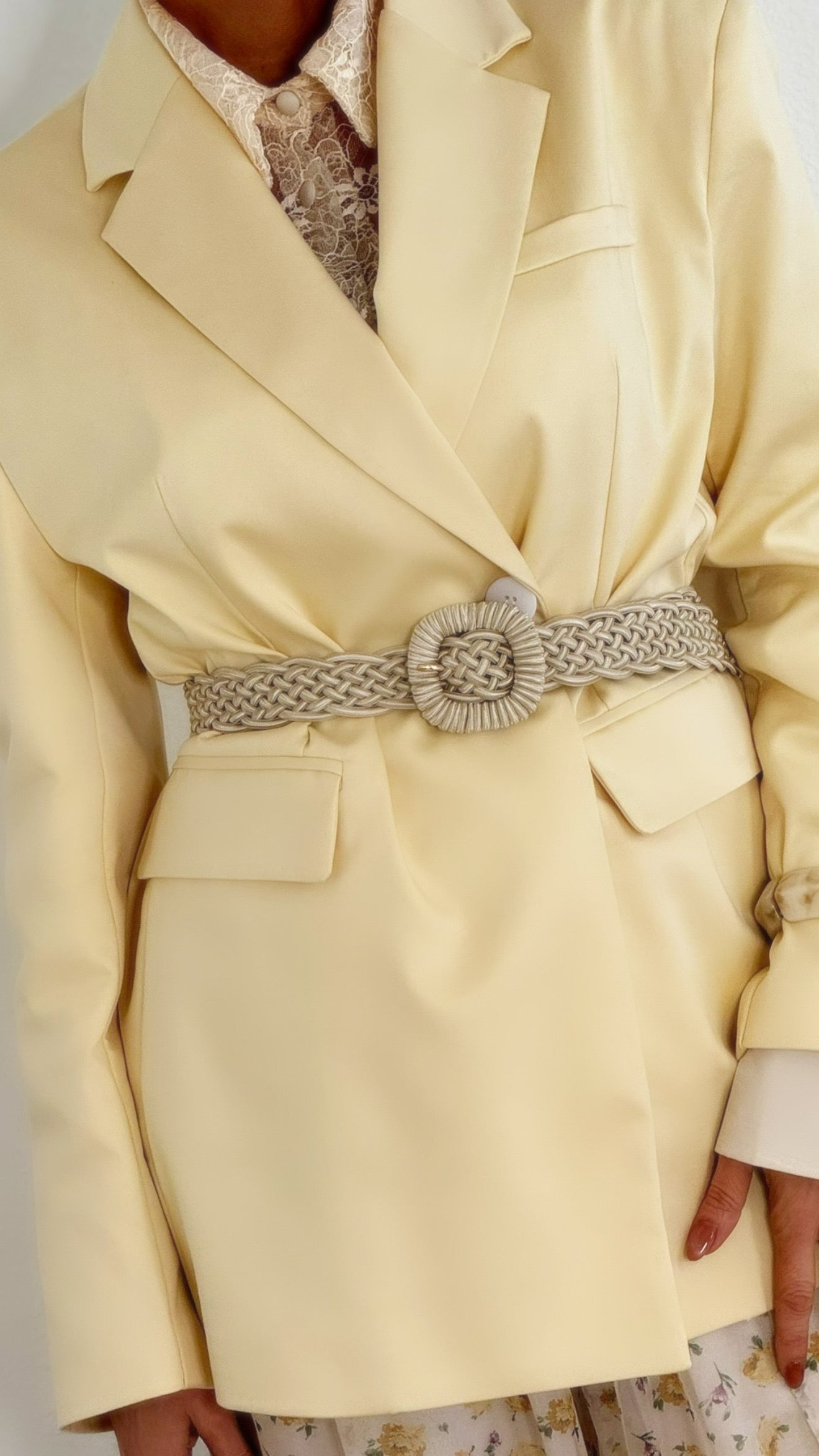 Pantalon Justine jaune à fleurs