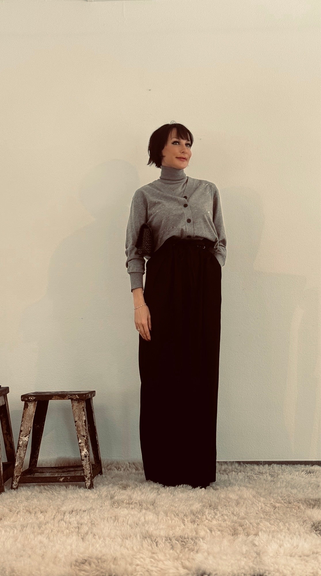 Gilet Esmee gris pailleté