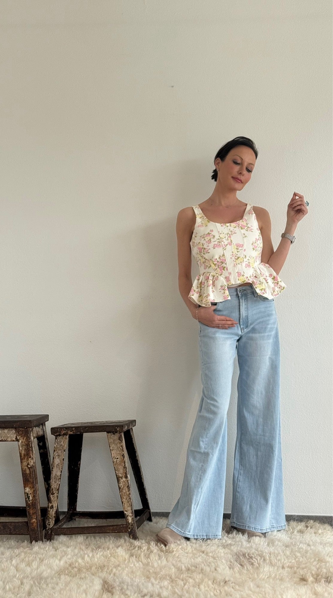 Haut bustier Justine fleuri