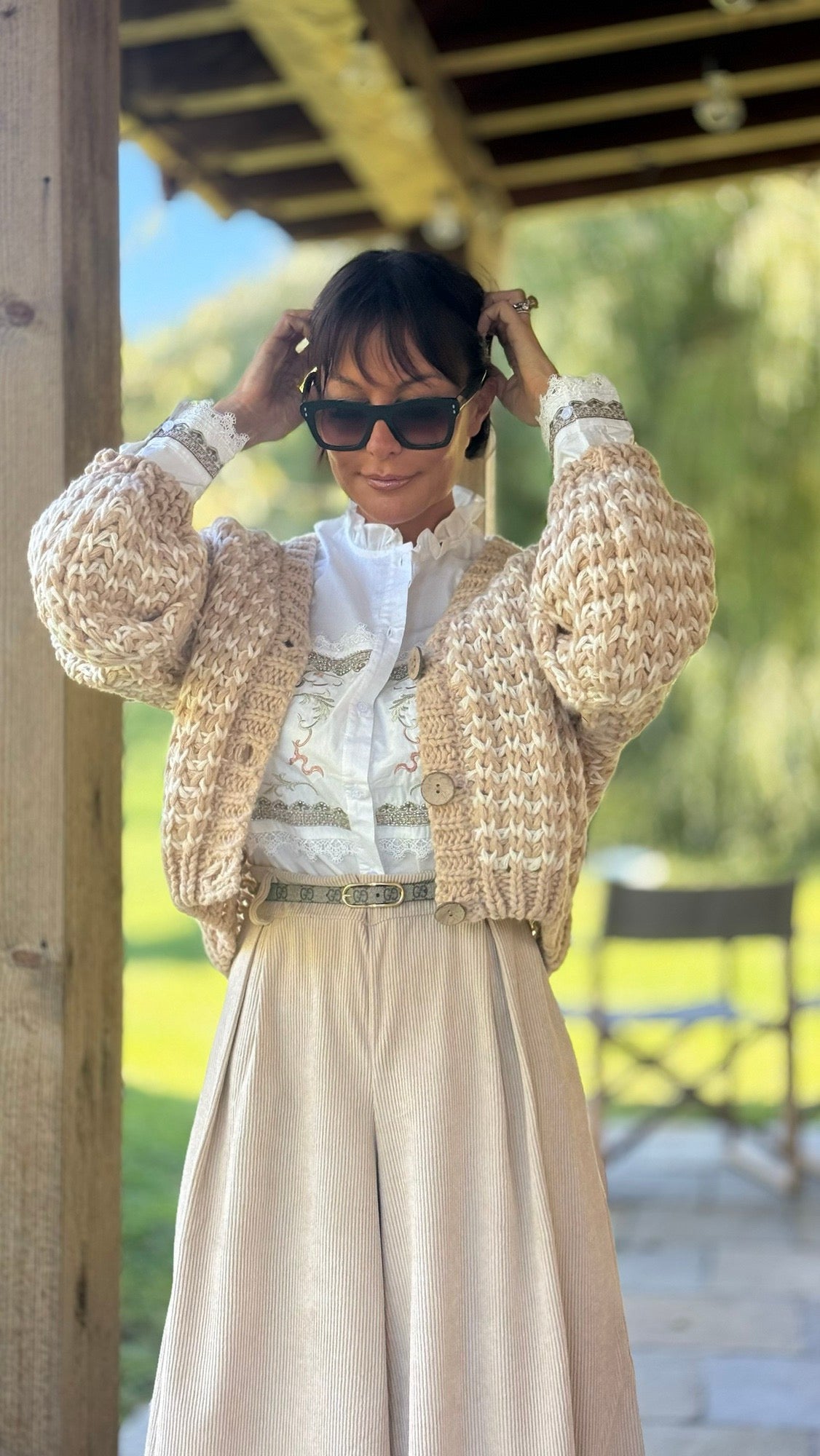 Cardigan Sali knitted cream