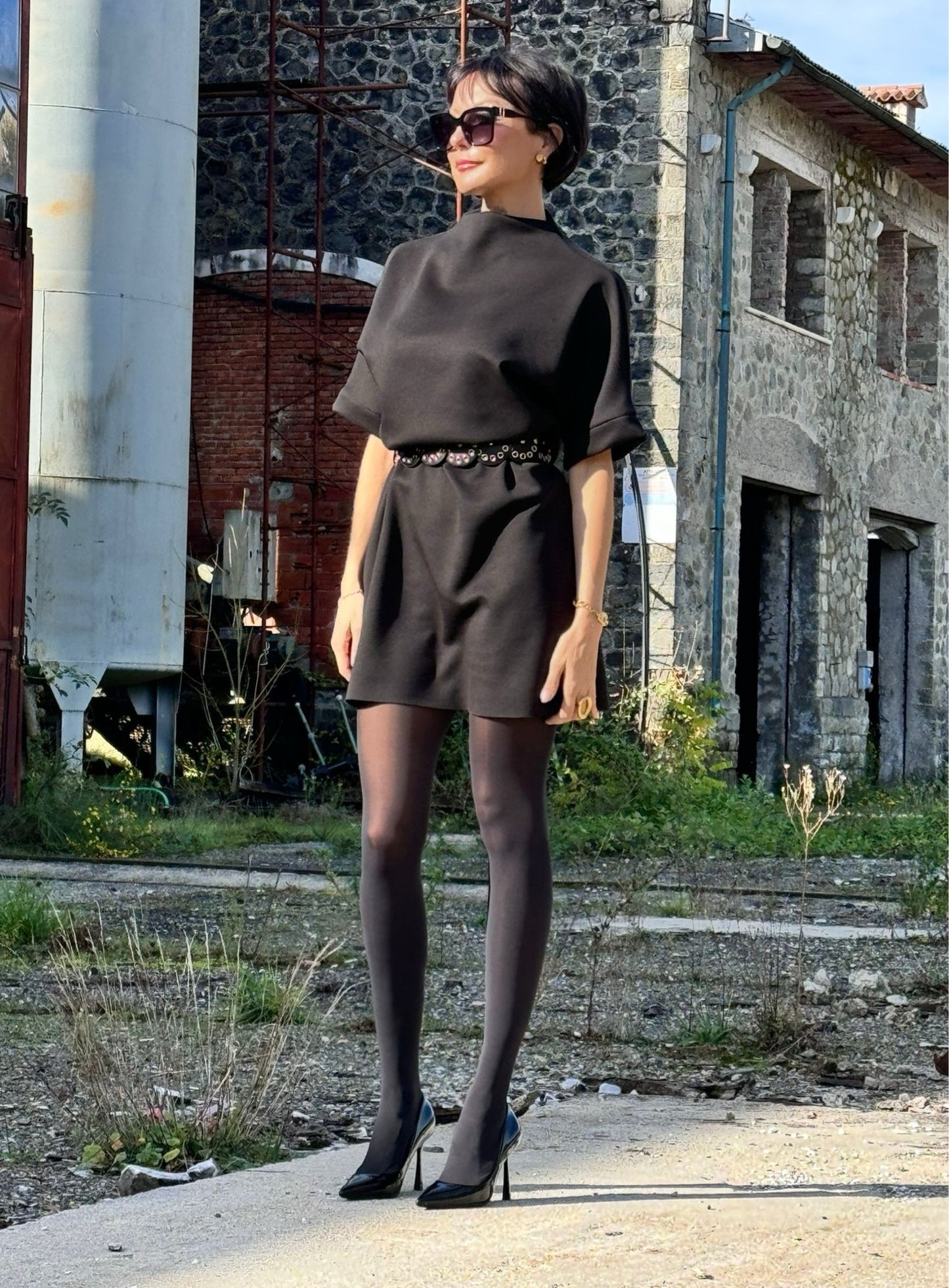 Dress Paola black + belt