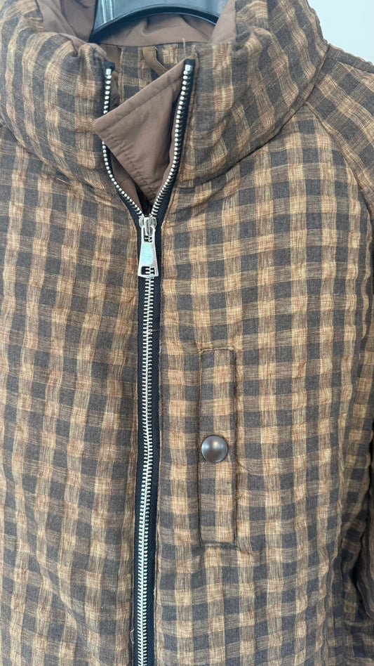 Jacket puffer tartan