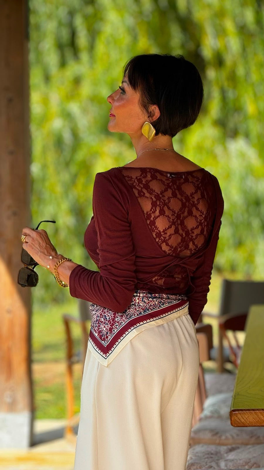 Tee Evita lace burgundy