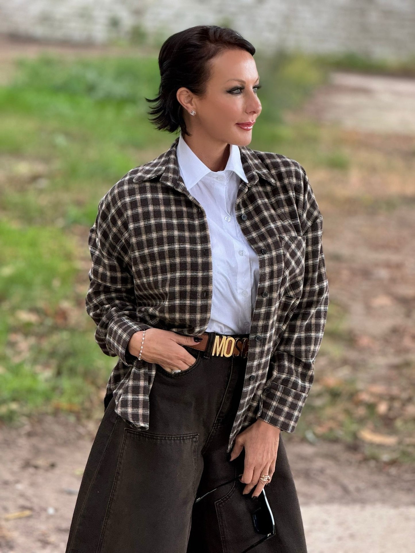 Blouse Camilla brown tartan