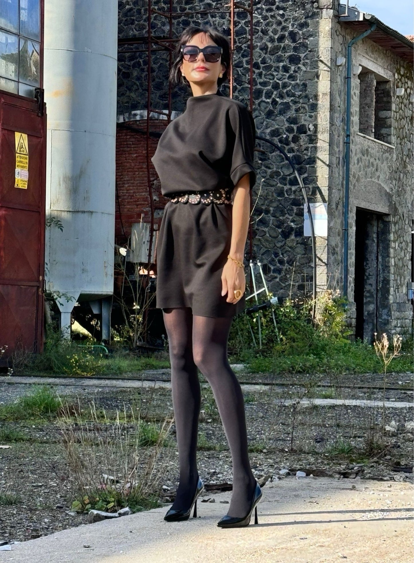 Dress Paola black + belt