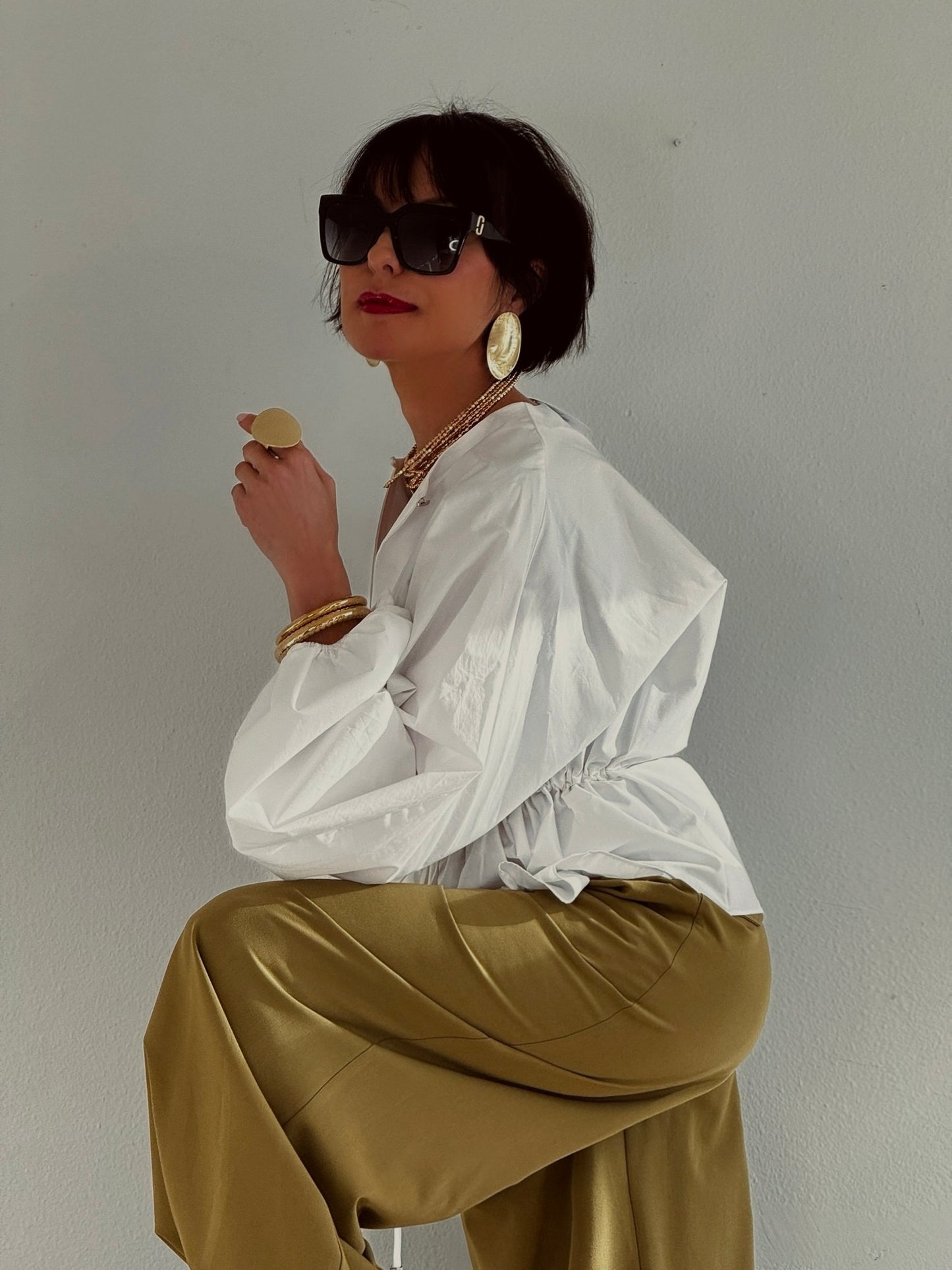 Pants Winona cuffed verde