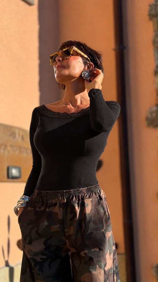 Longsleeve Celia lace black
