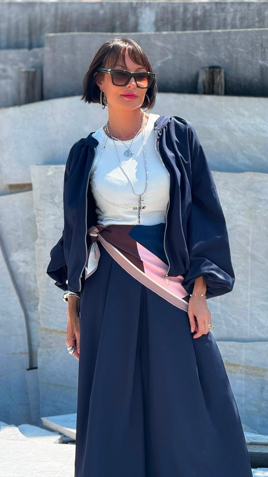 Jacket Lucca incl scarf navy